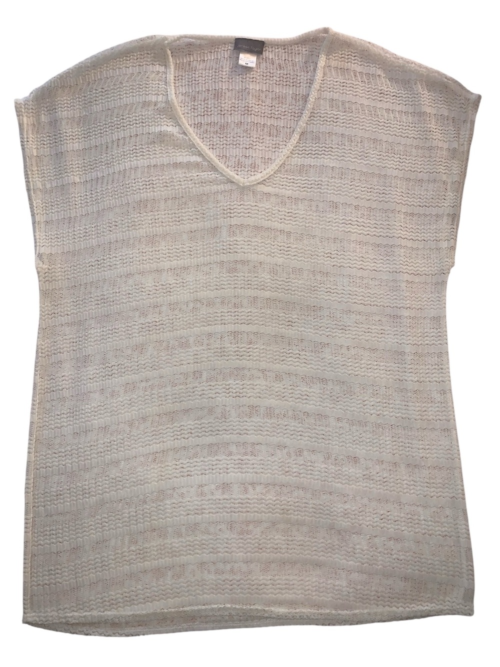 Jordan Taylor Cream V-Neck Knit Swim Coverup